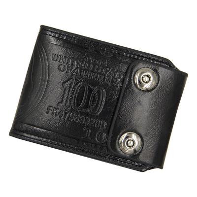 China RFID WAKED Custom PU Double Magnetic Buckle Short Wallet For Men for sale