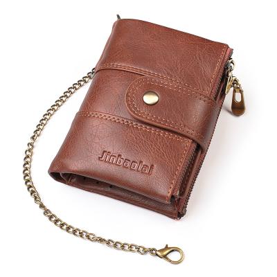 China Come with a small card holder WAKED men's wallet fold in genuine cowhide buckle leather for sale