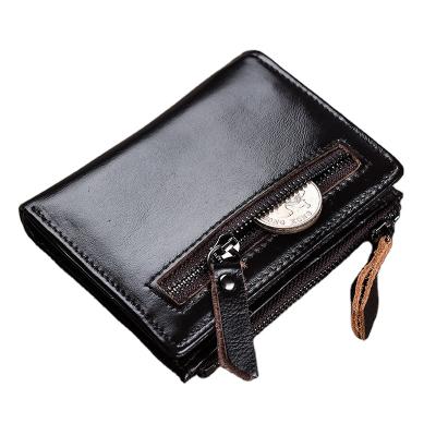 China Fashion WAKED Genuine Leather Zipper Men Wallet Rfid Blocking Credit Men Wallet for sale