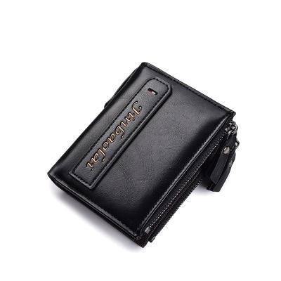 China RFID WAKED Genuine Cowhide Leather Short Bifold Wallet For Men for sale