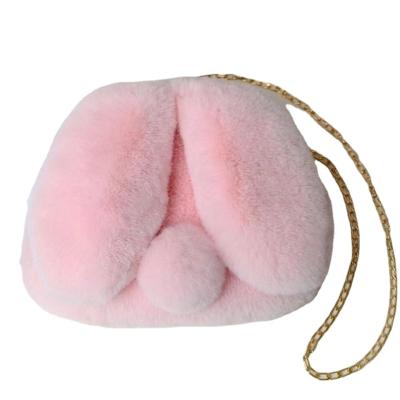 China Lady WOKE Factory Outlet Rabbit Cute Butt Fluffy Plush Bag For Kids for sale