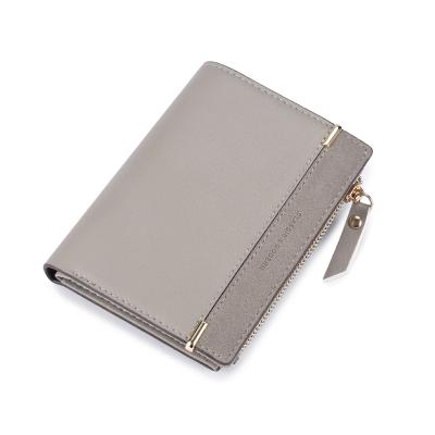 China Multifunctional WAKED Logo Pu Leather Bifold Zipper Coin Purse Custom ID Window Short Wallet For Women for sale