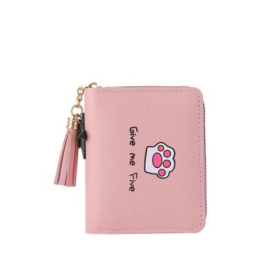 China Wholesale high quality WAKED round cute zipper tassel coin purse for girl for sale