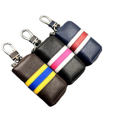 China Vintage WAKED Leather Factory Outlet Zipper Key Holder Pouch Custom Logo Key Wallet for sale