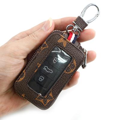 China Vintage WAKED High Quality Custom Key Wallet Zipper PU Leather Car Key Organizer for sale