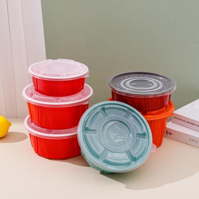 China 150 Disposable Wholesale Round Disposable Bowl With Lid Fast Food Box Thickened Leakproof Takeout Packaging Box Factory Sales for sale