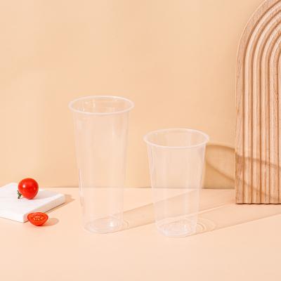 China Eco-Friendly Disposable Cold Cup Pet Disposable Cold Drinking Cup 98 Gauge Coffee Drink 98-600 Milk Tea Cup Transparent Plastic Wholesale for sale