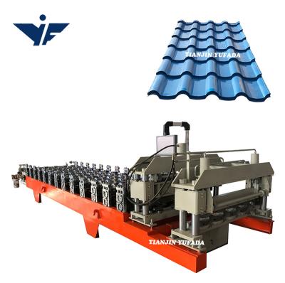 China Hotels Curve Glazed Tile Roll Forming Machinery For Azerbaijan for sale