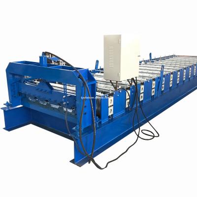 China Hotels Cheap Cost Metal Roofing Sheet Trapezium Profile Roll Forming Making Machine For Sale for sale