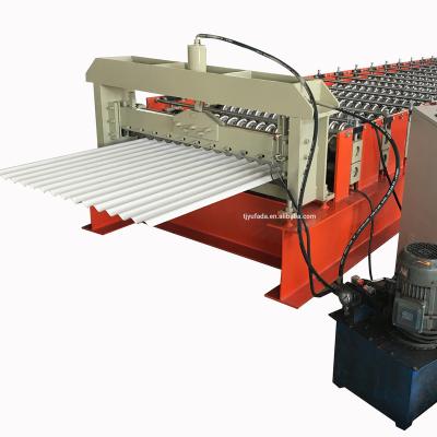 China Hotels Roofing Sheet Corrugated Iron Sheet Roll Forming Making Machine Cold Galvanizing Line for sale