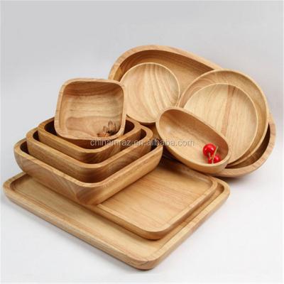 China New Hotel Restaurant Goods Wholesale Home Wooden Food Display Wooden Tray With Cup Holder for sale