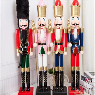 China Christmas Ornaments 2020 Wholesale Christmas Decoration Ornament Outdoor Nutcrackers 6ft 90cm Tall Wooden Life Size for sale