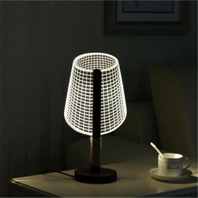 China FREE SHIPPING Wooden Colorful Antique 3D LED Usb Table Lamp for sale