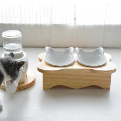 China 30 Years Custom Logo White Dog Cat Dog Bamboo Bamboo Pet Bowl Sustainable Factory for sale