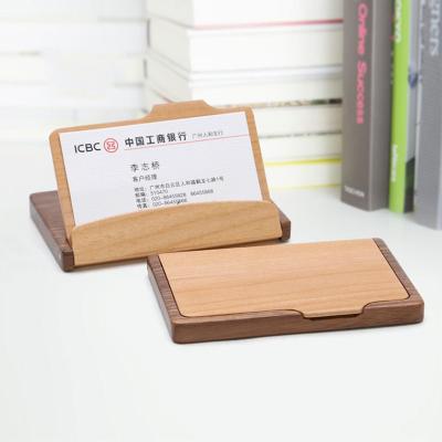 China 2018 Hot Selling Personalized Engraved Business Card Holder Wooden Business Card Holder Wood for sale