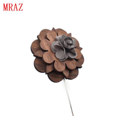 China Wholesale Fashion Men's GIFT Cloth Costume Jewelry Women Flower Bee Butterfly Custom Pin Korean Wooden Magnetic Brooch Men for sale