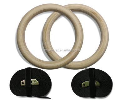 China Pull Ups Crossfit Gym Strength Fitness Training Wooden Gymnastic Rings for sale