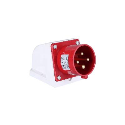 China Industrial 400V 32A 3P+E Wall Mounted Appliance Inlet Sockets 4 Pin Industrial Socket And Plug for sale