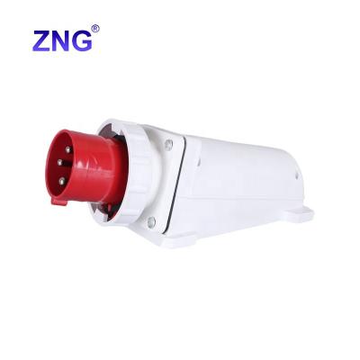 China Industrial IP67 Waterproof 63A 3P+E Wall-mounted Male Industrial Plug ZNG-534 for sale