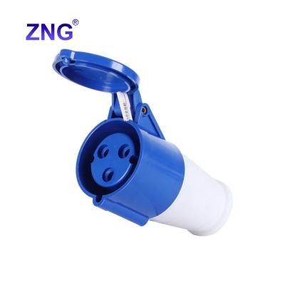 China Industrial 220-250V 32A 3 Pin Industrial Wire Connector Socket IP44 Cable Connector 2P+E for sale