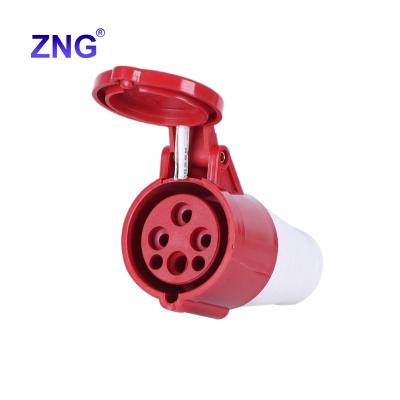 China Industrial IP44 16A 3P+E Mobile Industrial Socket 4Pin Power Supply Connector ZNG-214 for sale