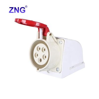 China Industrial Good Quality IP44 16A 5Pin Industrial Socket Female 3P+N+E Fixed Industrial Socket for sale