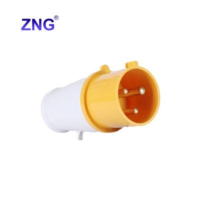 China Industrial UK Industrial Power Plug 110V 32A3P IP44 Splashproof 2P+E LED Light Male Plug for sale