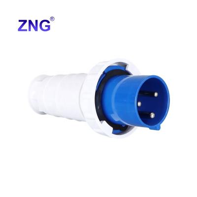 China Industrial 220V Movable Industrial Power Plug 63A 2P+T IP67 ZNG-033 for sale