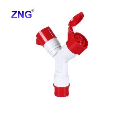 China Industrial 3P+N+E 400V Industrial Plug And Socket 16A Multi-functional Socket 2-way Plug/Socket for sale