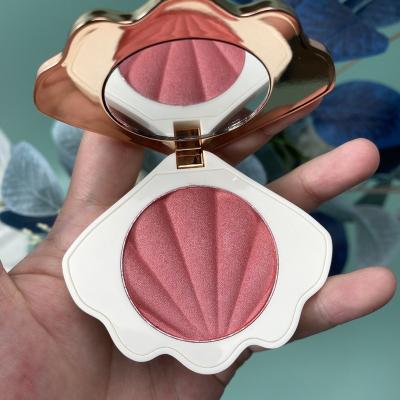 China Waterproof Hot Selling Blush On Make Up Single Color Far Cheek Vegan Blush Private Label Shell Palette 6 Color Blush for sale