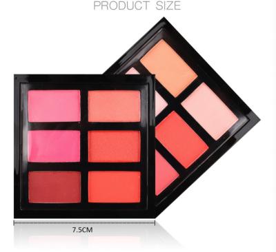 China Sunscreen Private Label 6 Color Makeup Blush Palette Eyeshadow And Blush Waterproof OEM Custom Blush For Face Makeup for sale