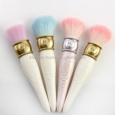 China Angular blush luxury makeup brush flat brush kabuki design makeup powder embossed high end brush makeup flat brush for sale