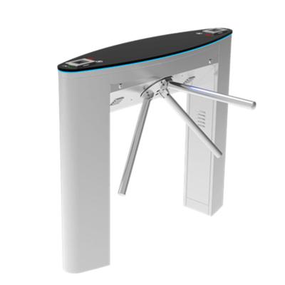 China TS5000A Automatic pedestrian waist high 304 stainless steel tripod swing turnstile with RFID card/fingerprint reader for sale