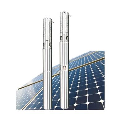 China Water Supply 2.5hp 160 Meter AC Dc Hybrid Solar Submersible Water Pump , Solar Water System for sale