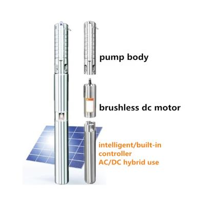 China Brushless Motor Water Supply AC DC Solar Water Pump Cooling For Borehole for sale