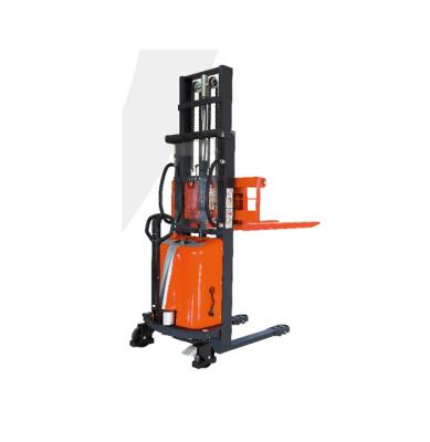 China Deluxe Style Deluxe Semi Electric DC Powered Stacker 1.0 ton with 1.6 meter lift. for sale