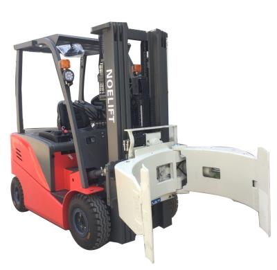 China Hotels 72v electric forklift motor 2000kg capacity paper roll clamp forklift with 3stages masts Te koop