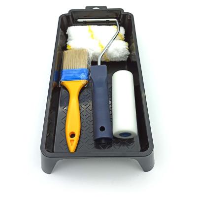 China New 4 Inch Plastic Material Paint Paint Tray Set With Paint Roller Brush for sale