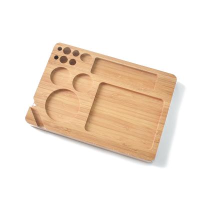 China Herb Tobacco Joint Smoking Cigarette Rolling Tray Wooden Serving Tray Joint Wooden Holder Accessories Dish Bamboo Wooden Rolling Tray for sale