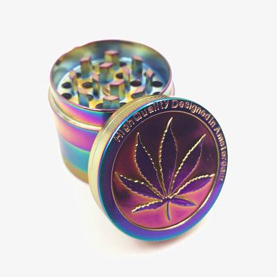 China Amsterdam Herb Grinder Wholesale Zinc Matel 40MM Rainbow Amsterdam Herb Grinder Spice Tobacco 3/4 Layer Grinder for sale