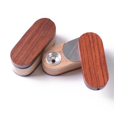 China Wooden Turn Smoking Pipe Fumar Hierba Portable Tobacco Pipe Turning Wood Hidden Turn Smoking Pipe for sale