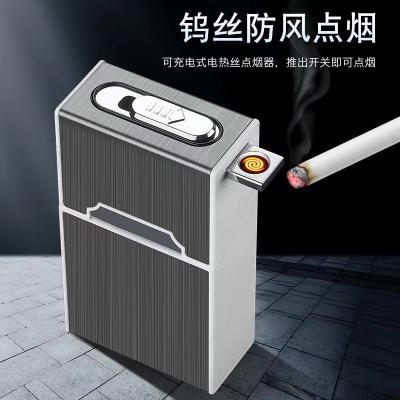 China Cigarette Holder With USB Lighter ABS Plastic Bricheta Cigarette Holder With Built-in USB Windproof Electric Lighter for sale