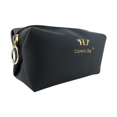 China Fashionable Gold Logo Cosmetic Pouch 5 Color Travel Waist Women PU Makeup Bag Large Capacity for sale