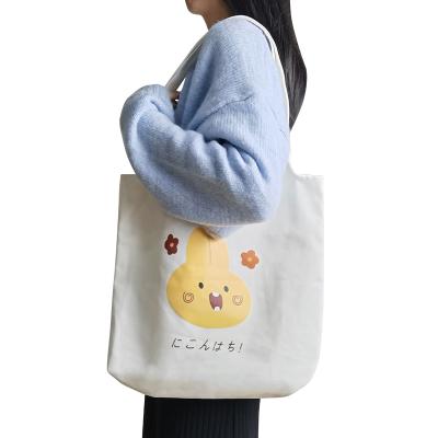 China Cute Canvas Reusable School Satchels Girl Hobos Grocery Shopping Shopper Canvas Tote Bag for sale