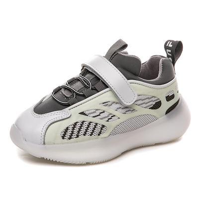 China 2021 Anti-slippery Girls Spring Sneakers Reflective Toddler Boys/Small/Big Kid Sports Educate Trainers Kids Shape Bright Walk Shoes for sale