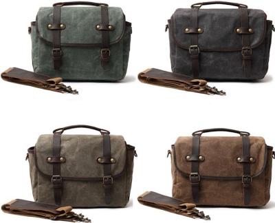 China Leisure Casual Classic Camera Bag Men Canvas Briefcase Waterproof Waxed Travel Bag for sale