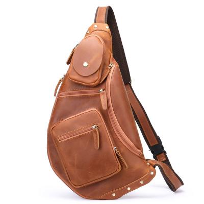 China Daily Use Or Work Lash Small Leather Sling Bag Cross - Body Outdoor Sport Chest Running Shoulder Bag for sale