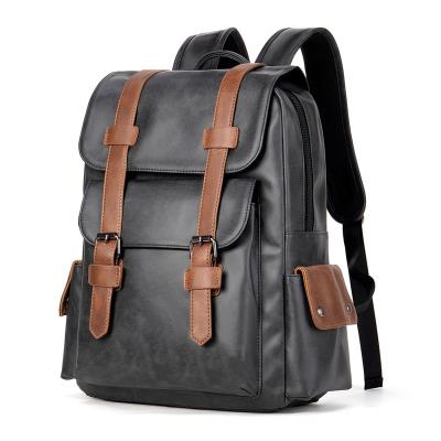 China 2022 Solar Panel Men Designer Leather Laptop Backpack Daypack Bookbag Traveling School Bag for sale