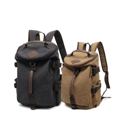 China Vintage Canvas Anti Theft Waterproof Military Picnic Fishing Running Backpack For Men Travel Bag Laptop Rucksack for sale