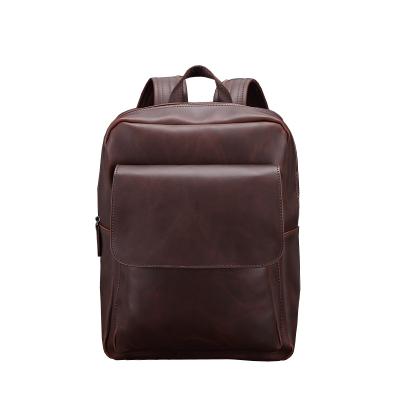 China Anti-theft Large Capacity Men PU Leather Backpack Youth Travel Rucksack School Satchel Male Laptop Bagpack for sale